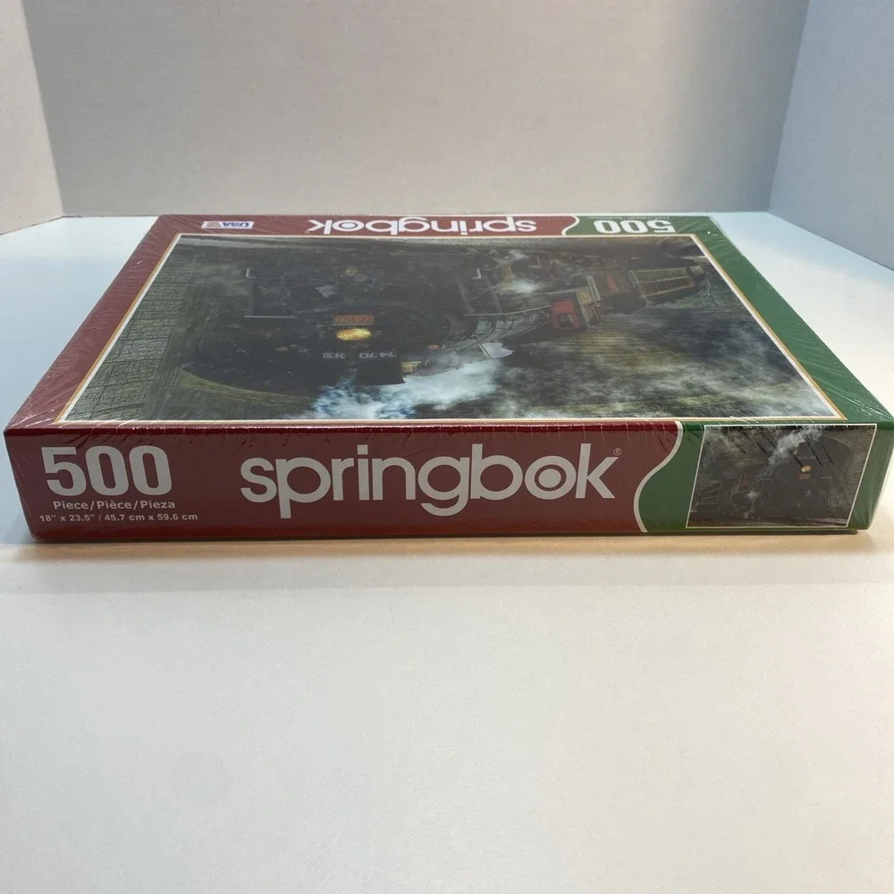 Springbok‎ Jigsaw Puzzle 500 Piece Train Green Mountain Express Locomotive NEW